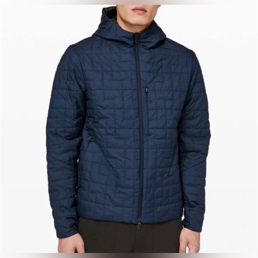 lululemon athletica Men's Reversible Hooded Quilted Puffer Jacket - Navy